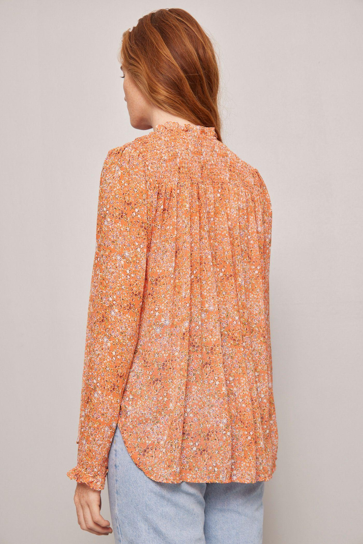 Blusa casual  naranja free people talla L-2