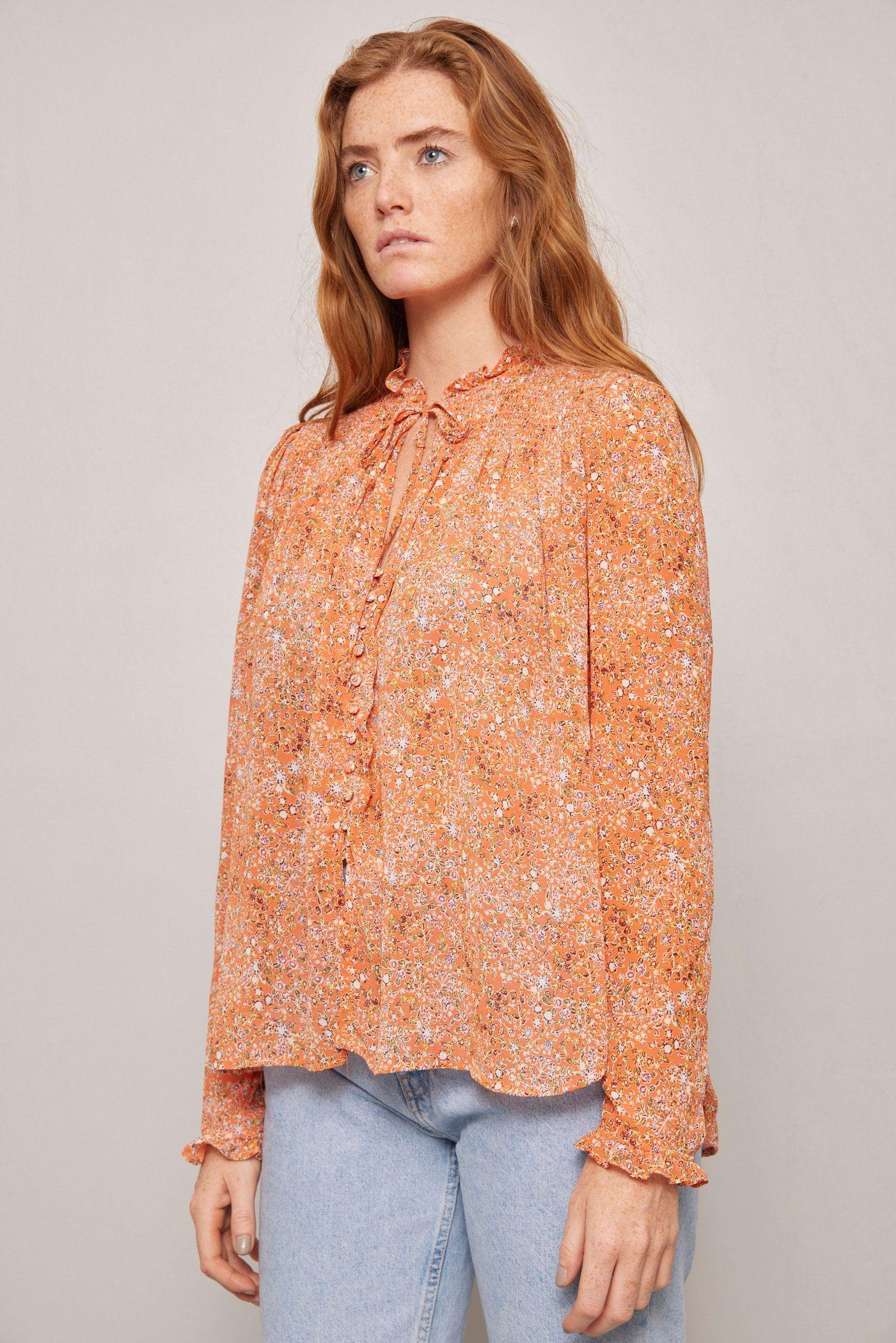 Blusa casual  naranja free people talla L-1