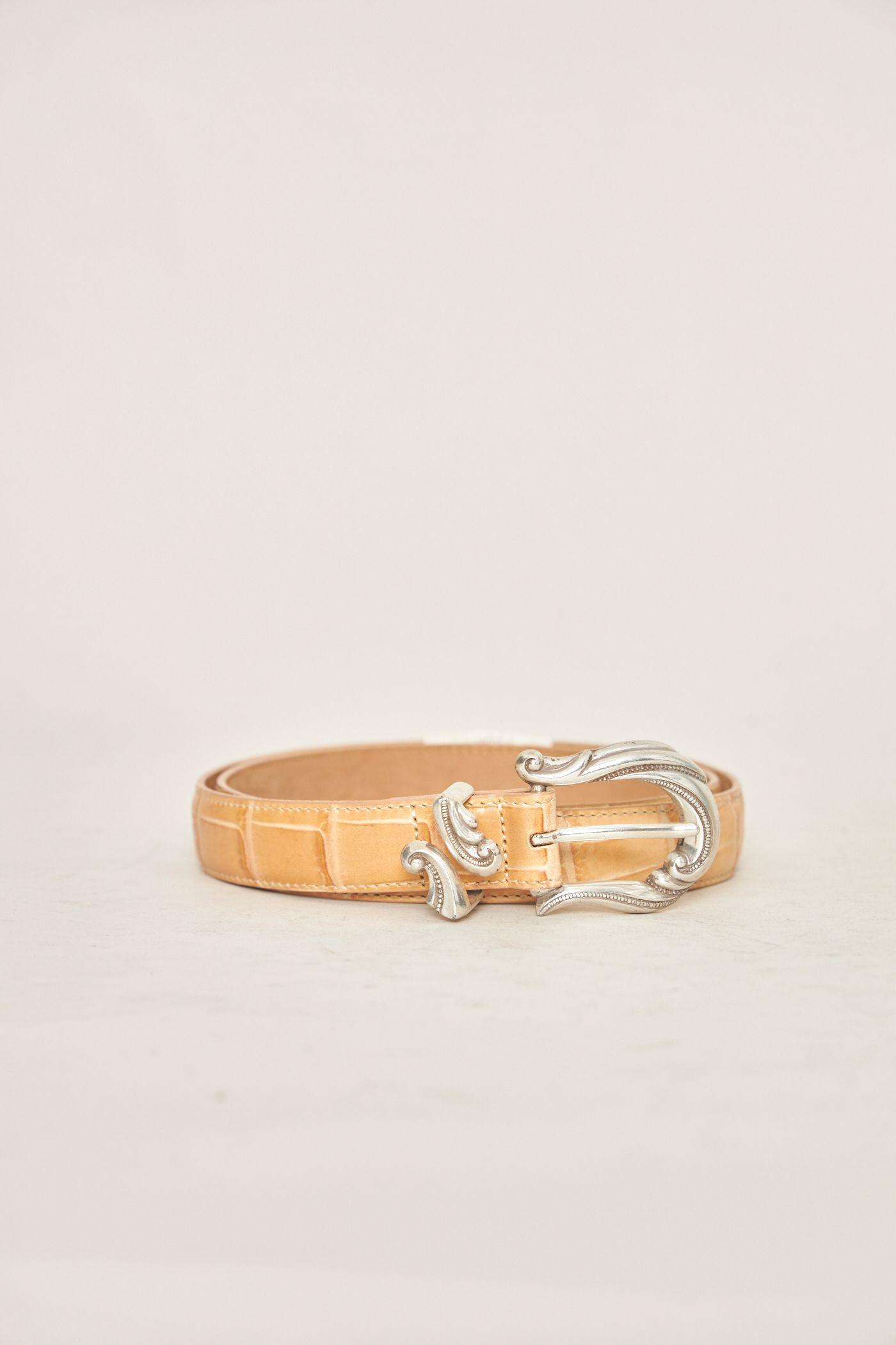 Cinturon vintage reciclado beige coldwater creek talla M -1