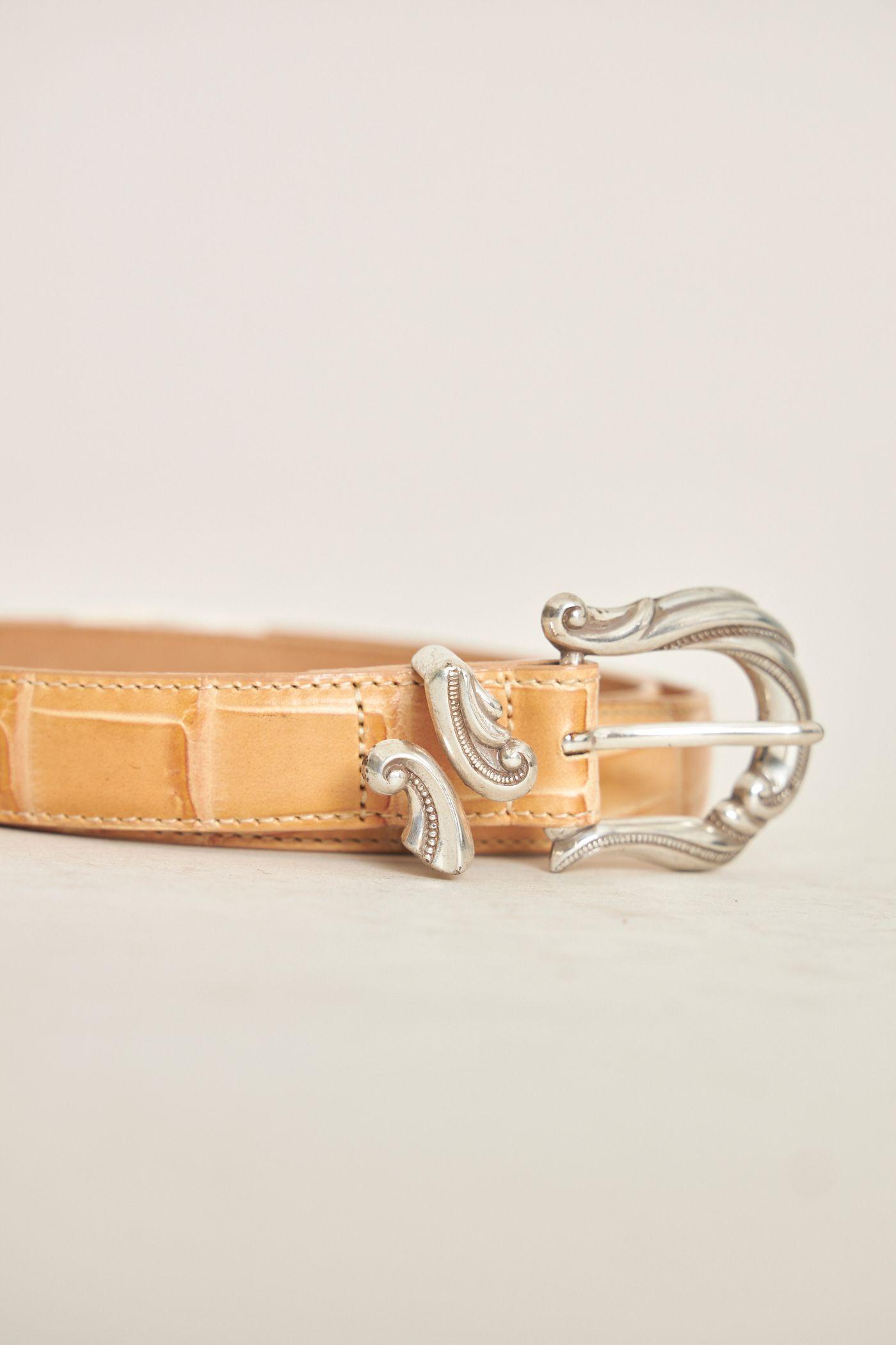 Cinturon vintage reciclado beige coldwater creek talla M -2