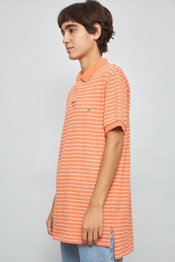 Polera manga corta reciclado naranja polo talla L -1