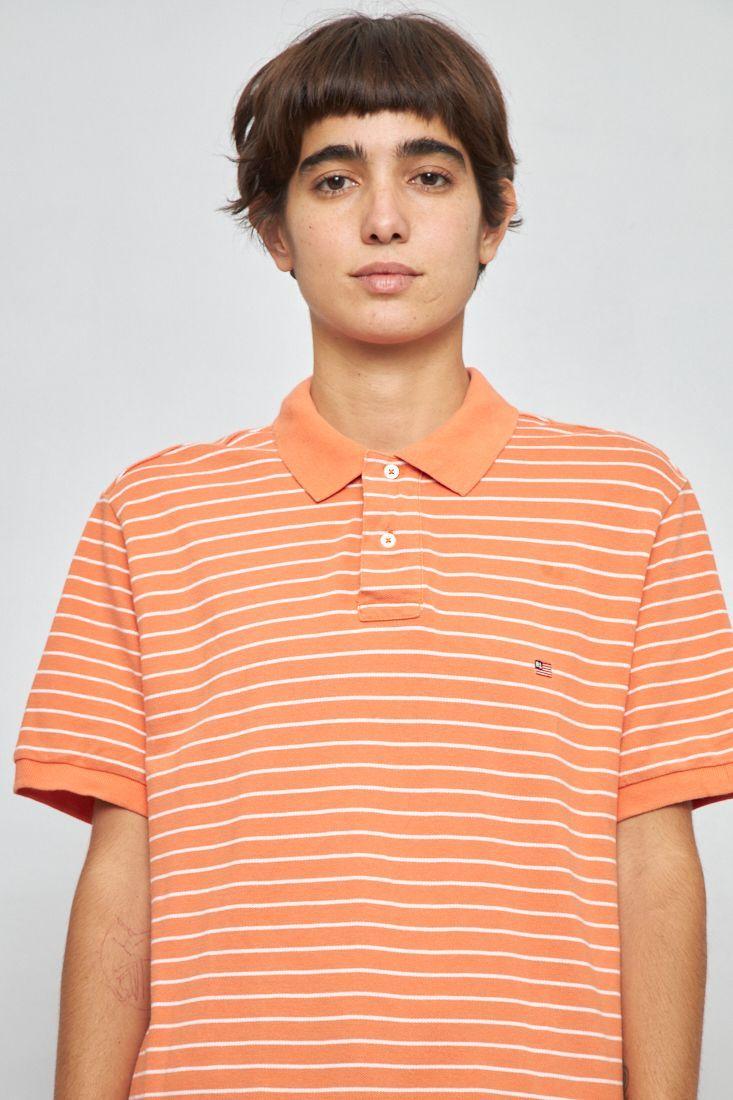 Polera manga corta reciclado naranja polo talla L -4