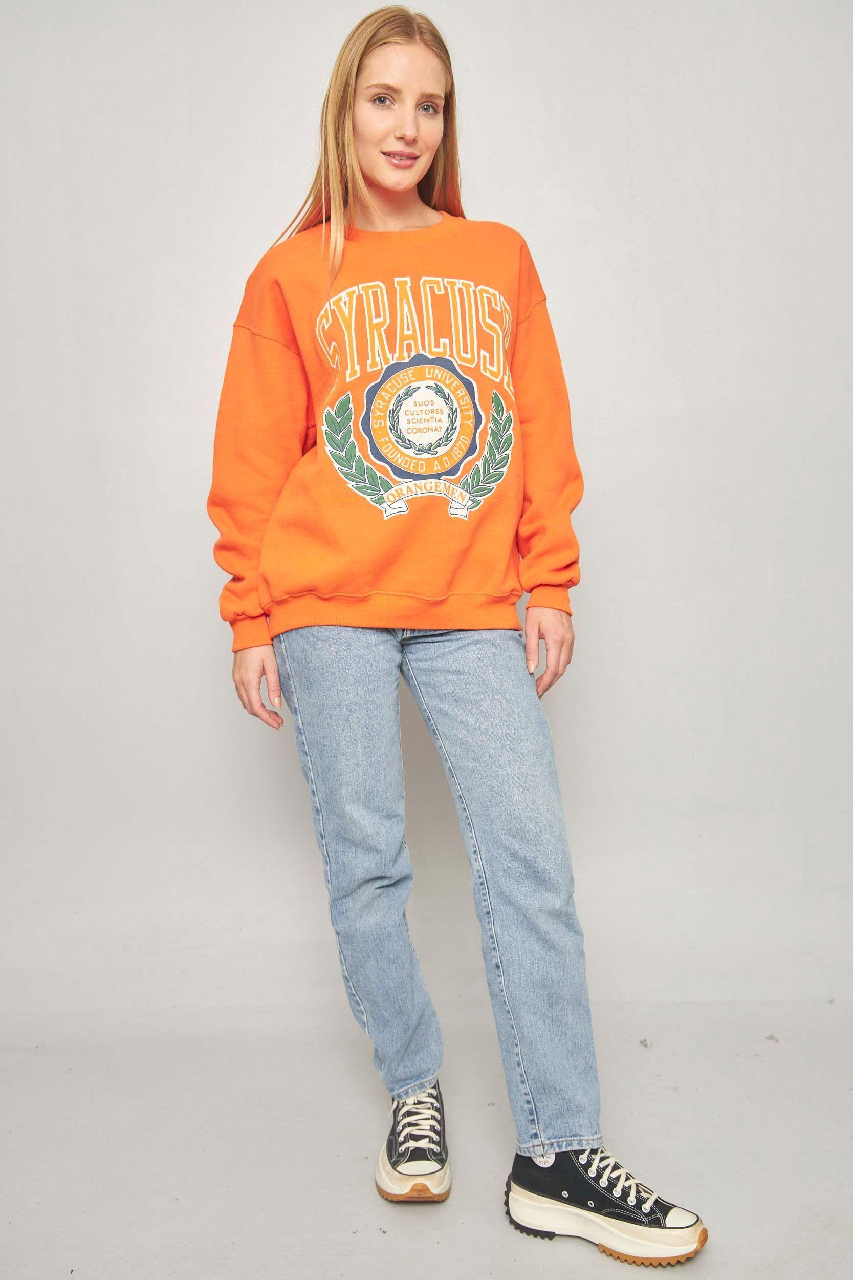 Poleron casual reciclado naranja sturdy sweats talla L-3