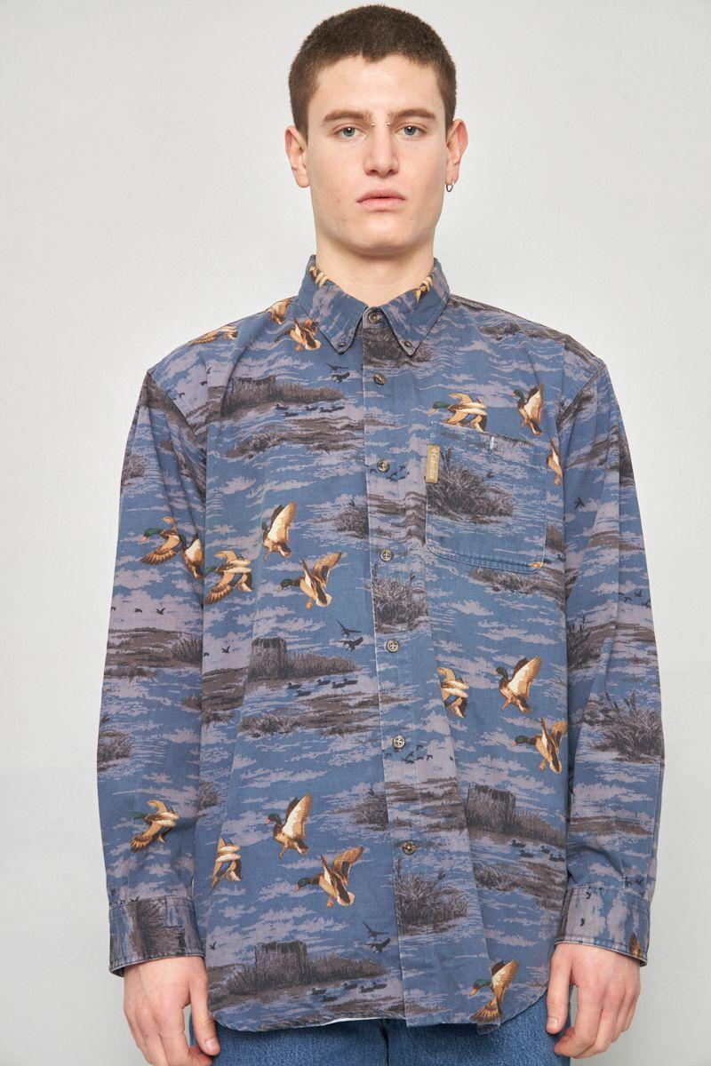 Camisa casual reciclado multicolor columbia talla L  -0