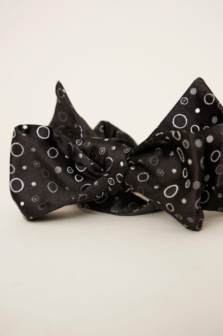 Corbata vintage reciclado negro nostalgic talla M  -2