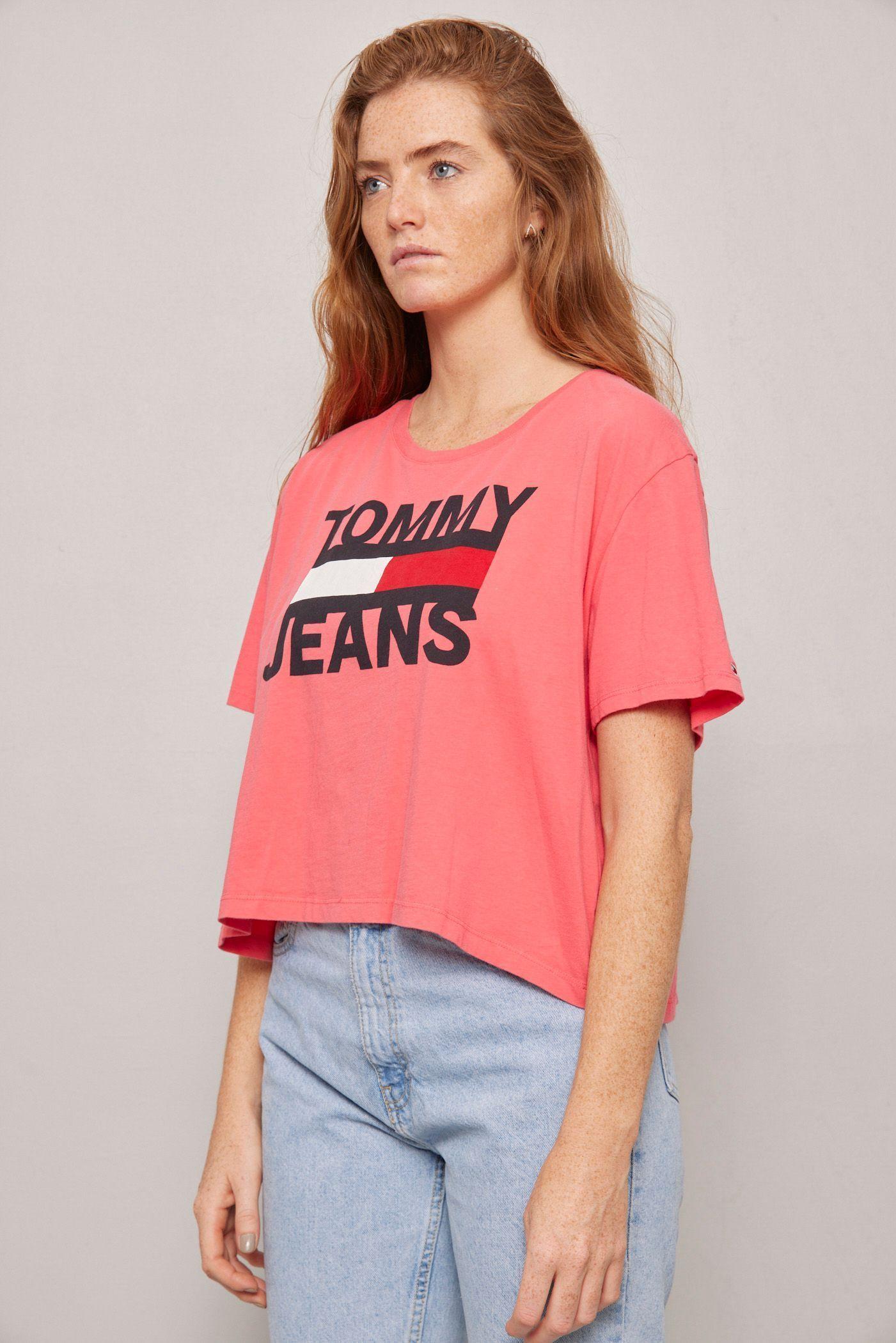 Polera casual  fucsia tommy hilfiger talla L-1