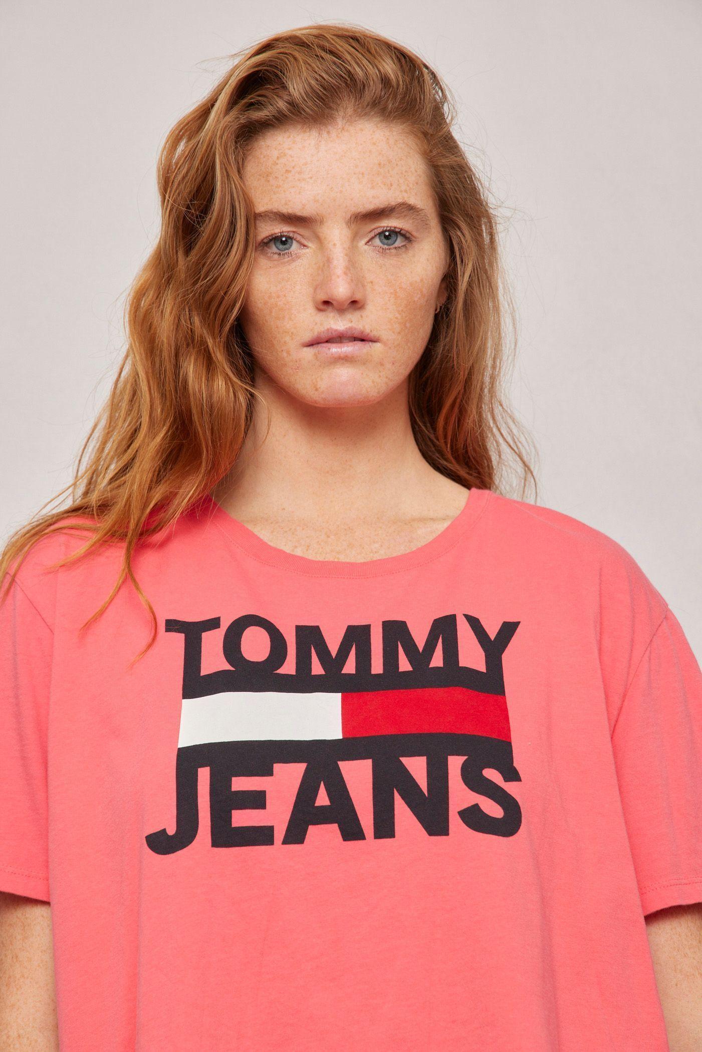 Polera casual  fucsia tommy hilfiger talla L-4