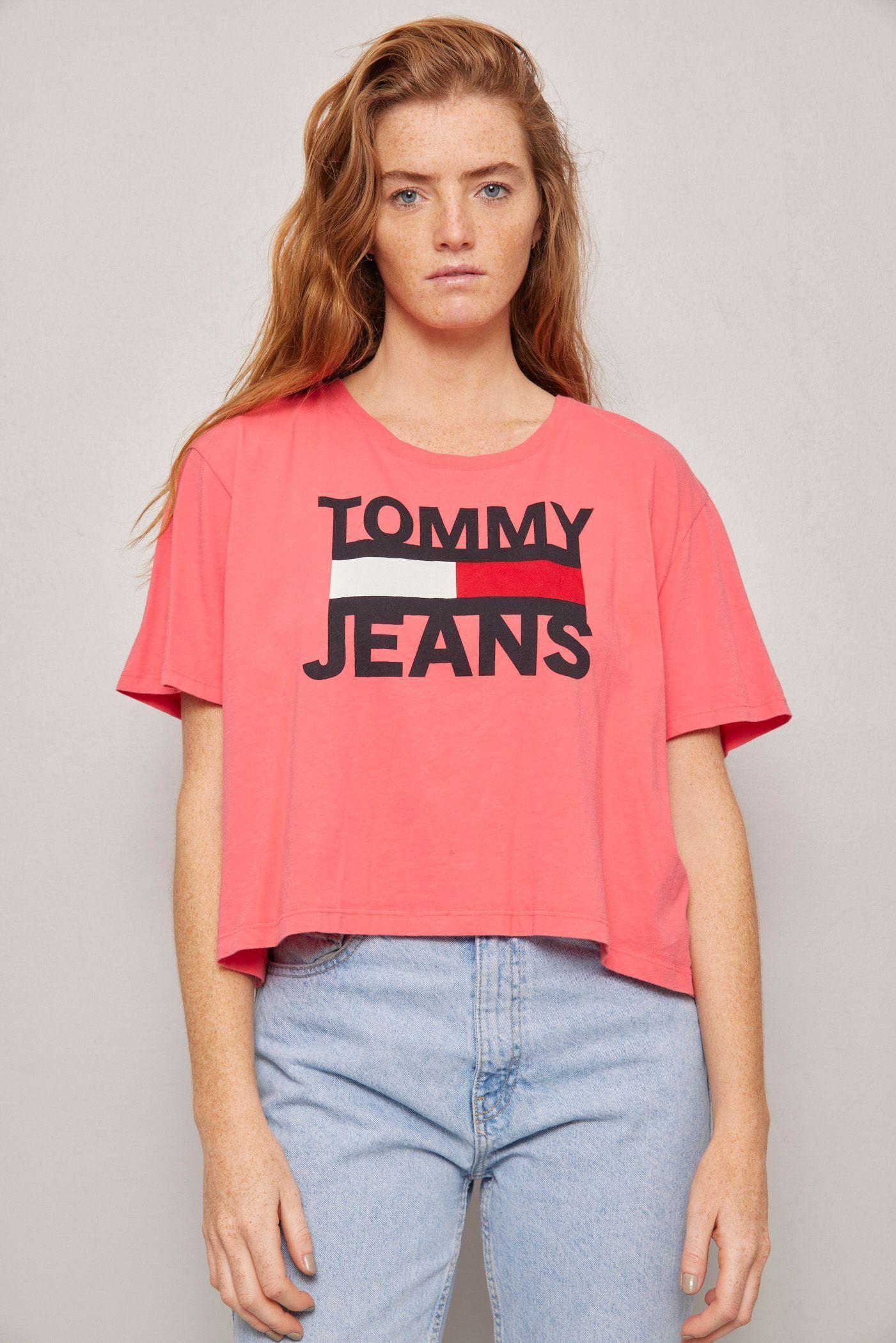 Polera casual  fucsia tommy hilfiger talla L-0