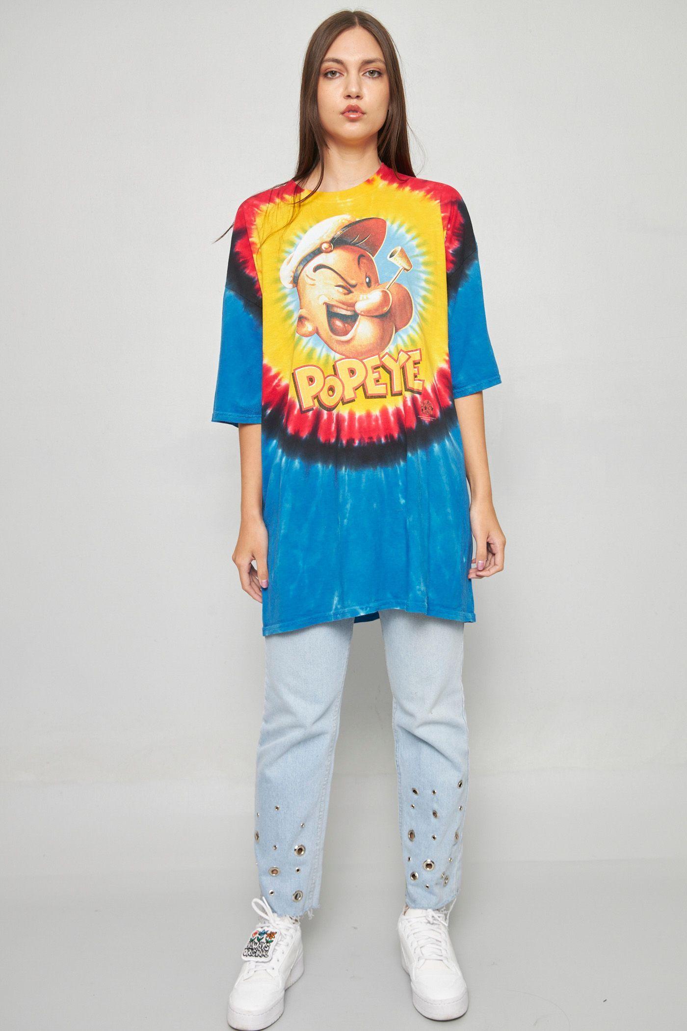 Polera casual reciclado multicolor liquid blue talla 2XL -3