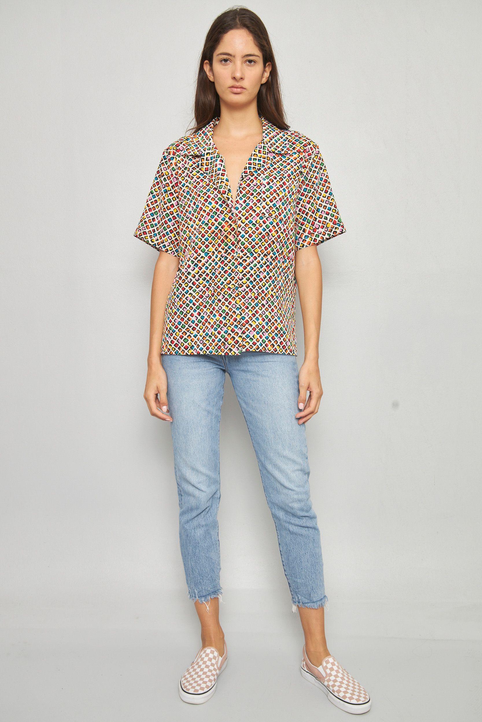 Blusa casual reciclado multicolor jordan talla M  -3