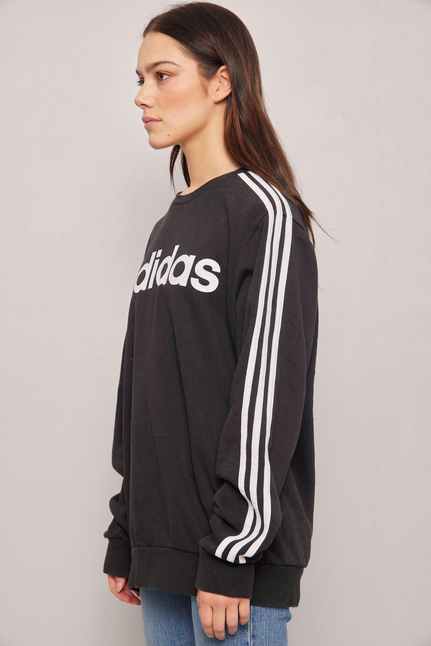 Poleron casual  negro  adidas talla M-1