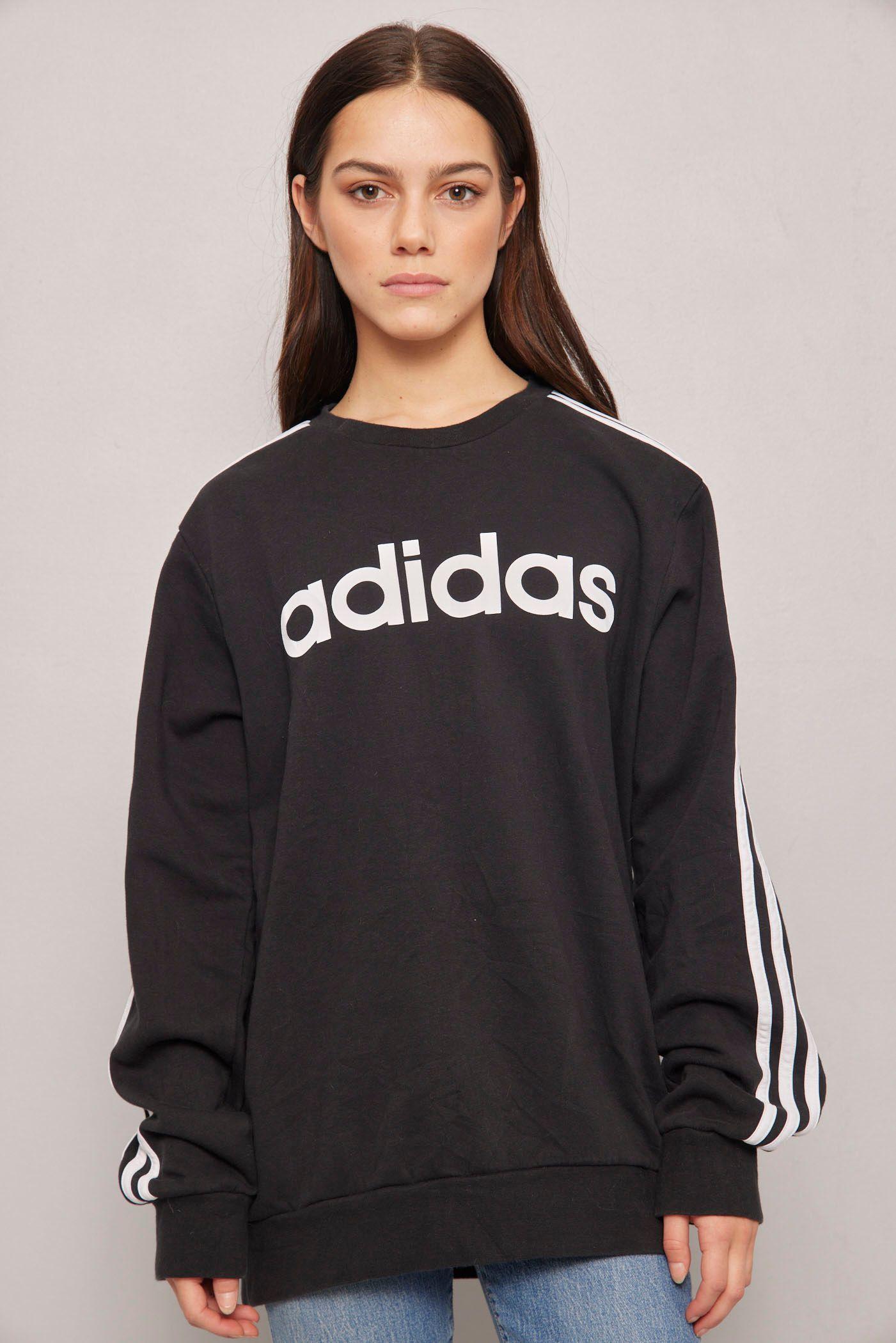 Poleron casual  negro  adidas talla M-0