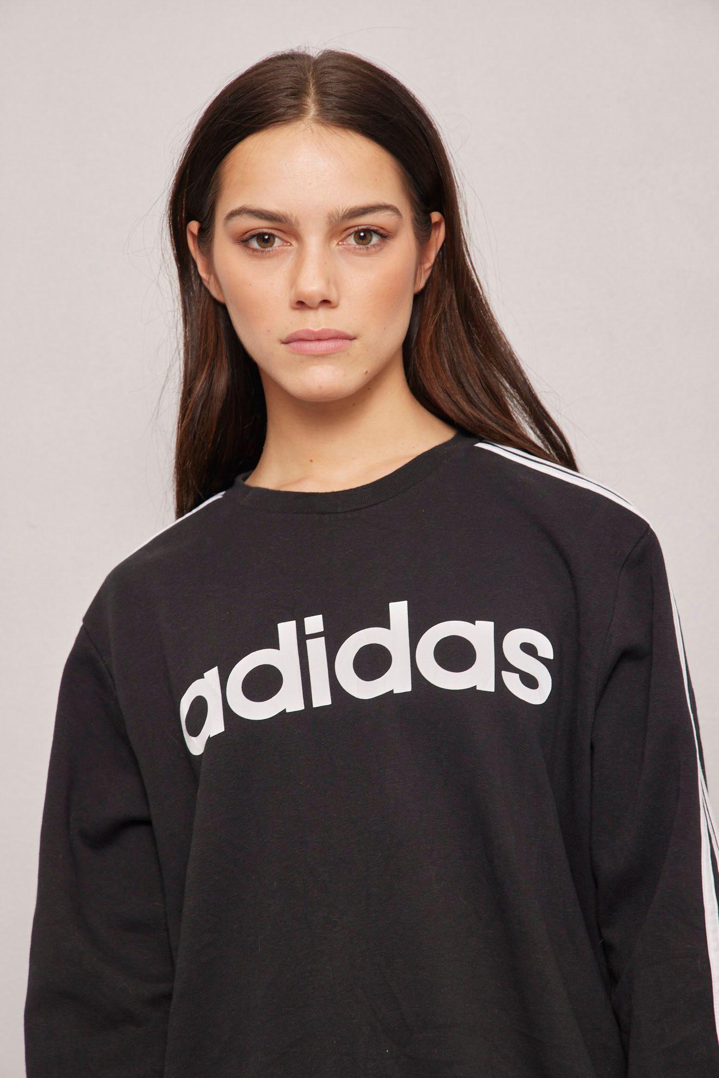 Poleron casual  negro  adidas talla M-4