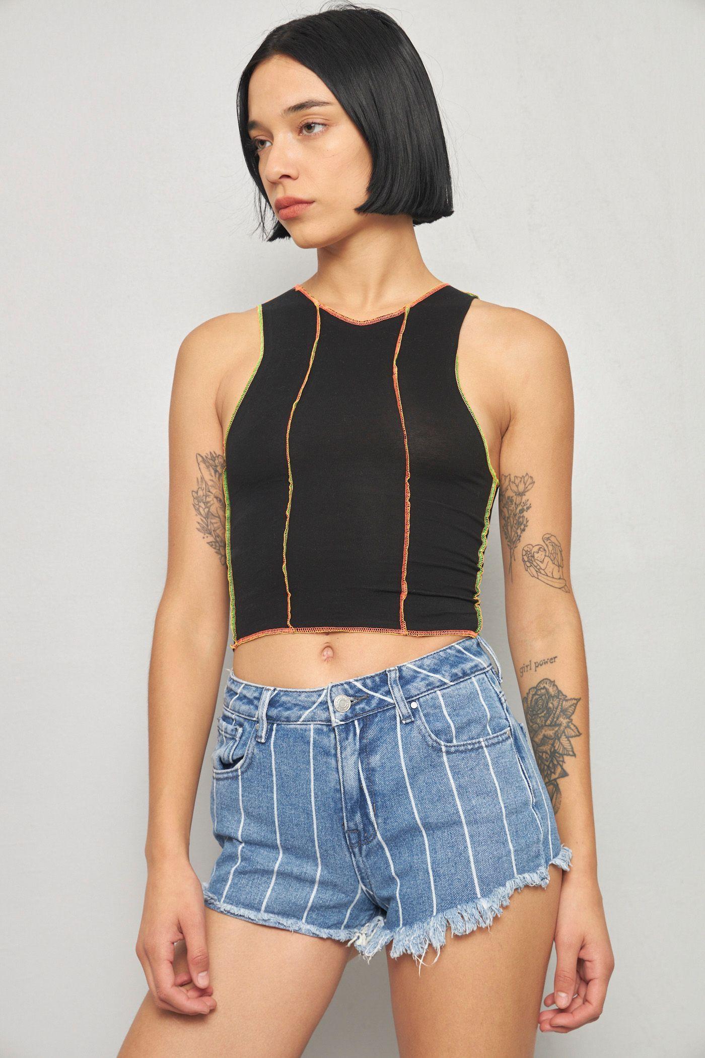 Shorts casual reciclado celeste pacsun talla XS  -1