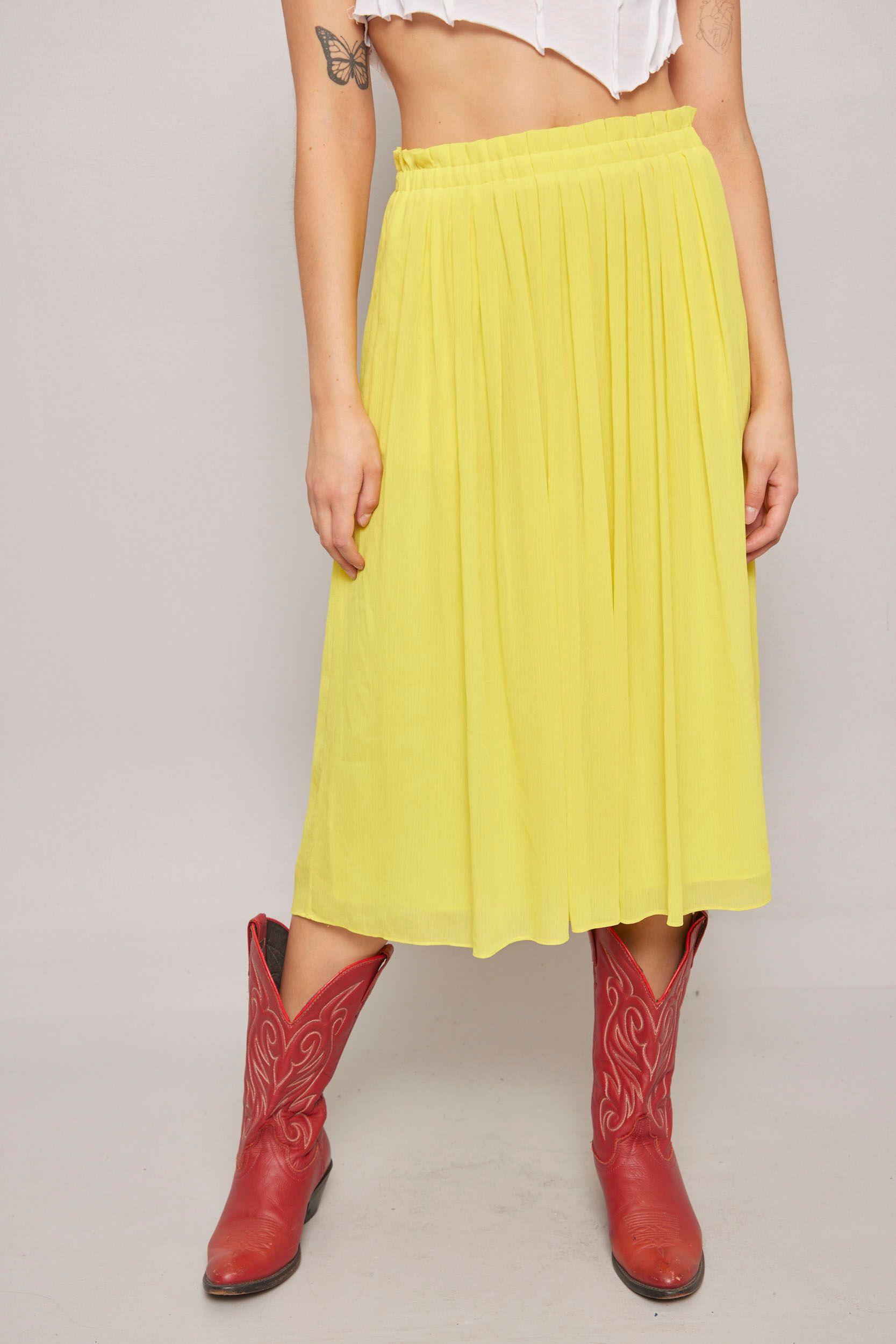 Falda casual  amarillo loft talla XS-0