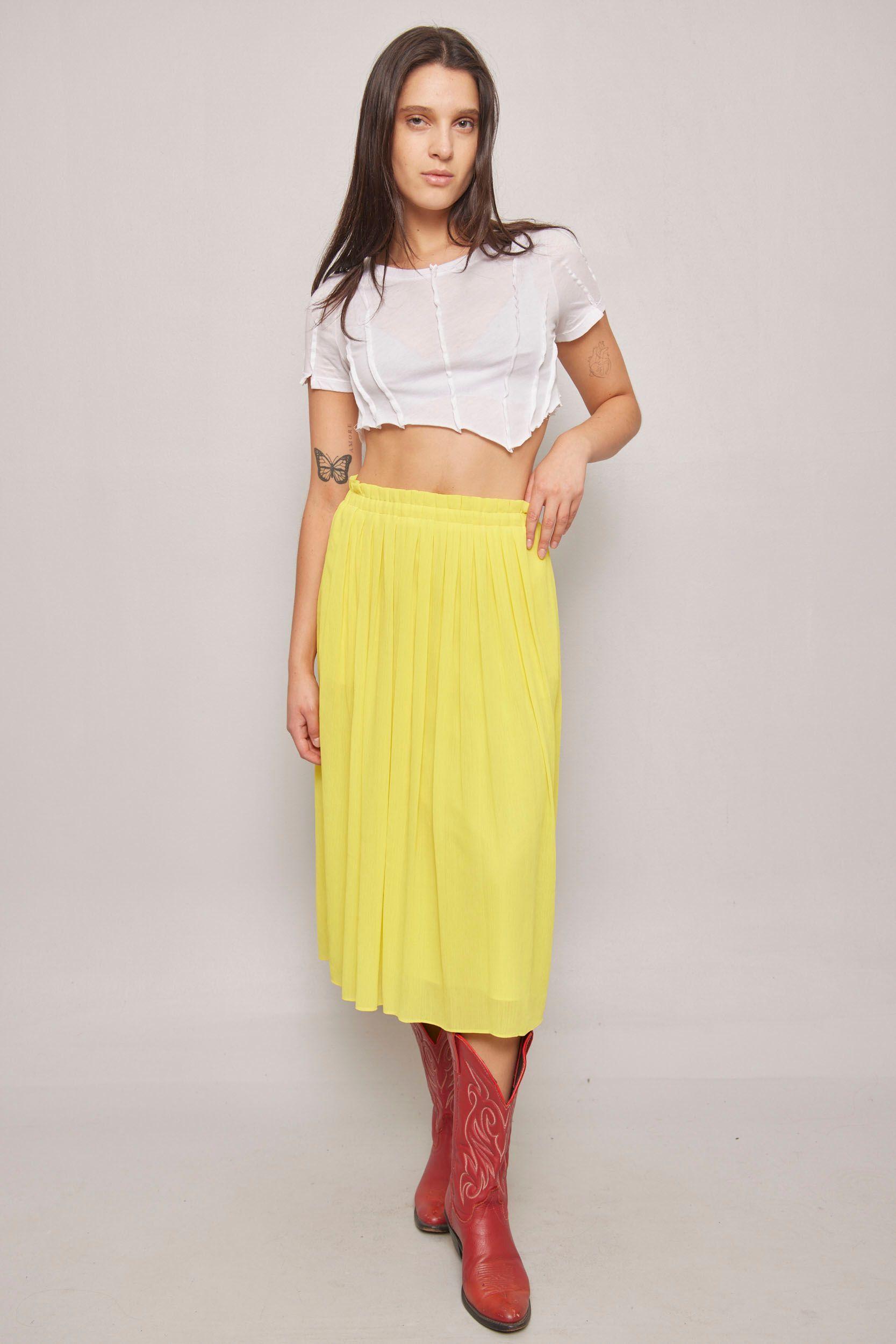 Falda casual  amarillo loft talla XS-4