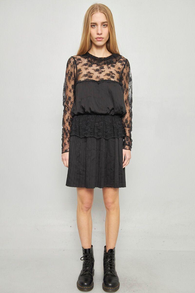 Vestido casual reciclado negro free people talla S -3