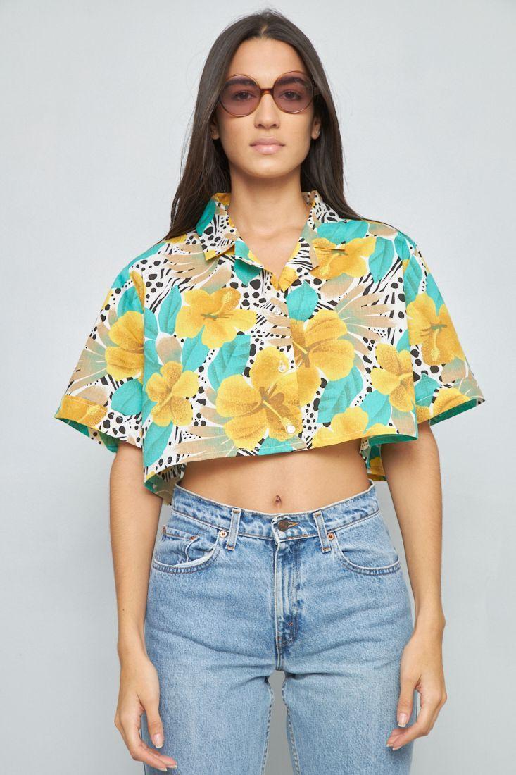 Blusa manga corta reciclado multicolor lovemade L-0