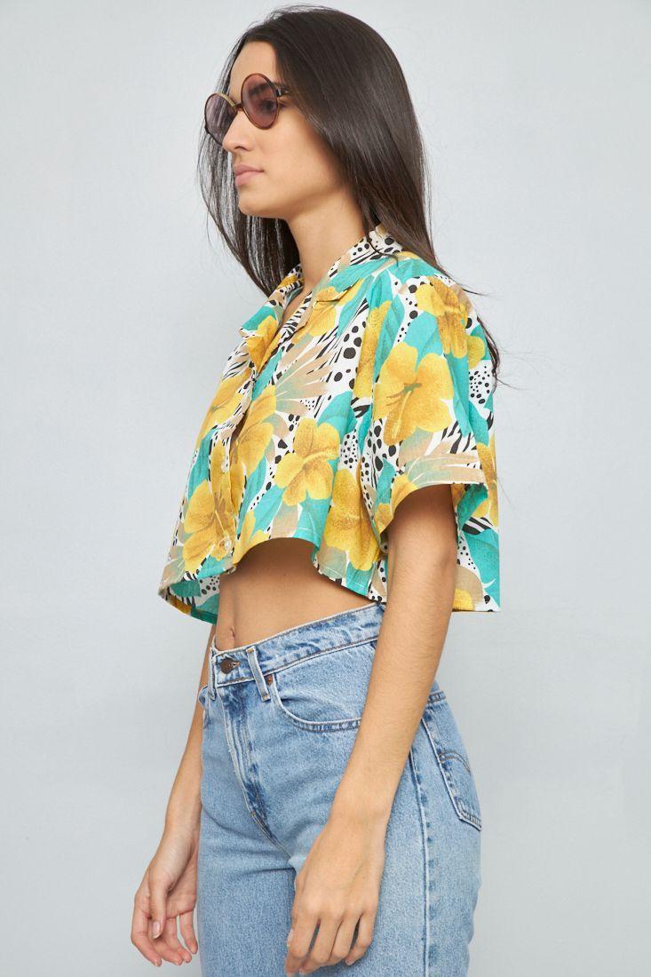 Blusa manga corta reciclado multicolor lovemade L-1