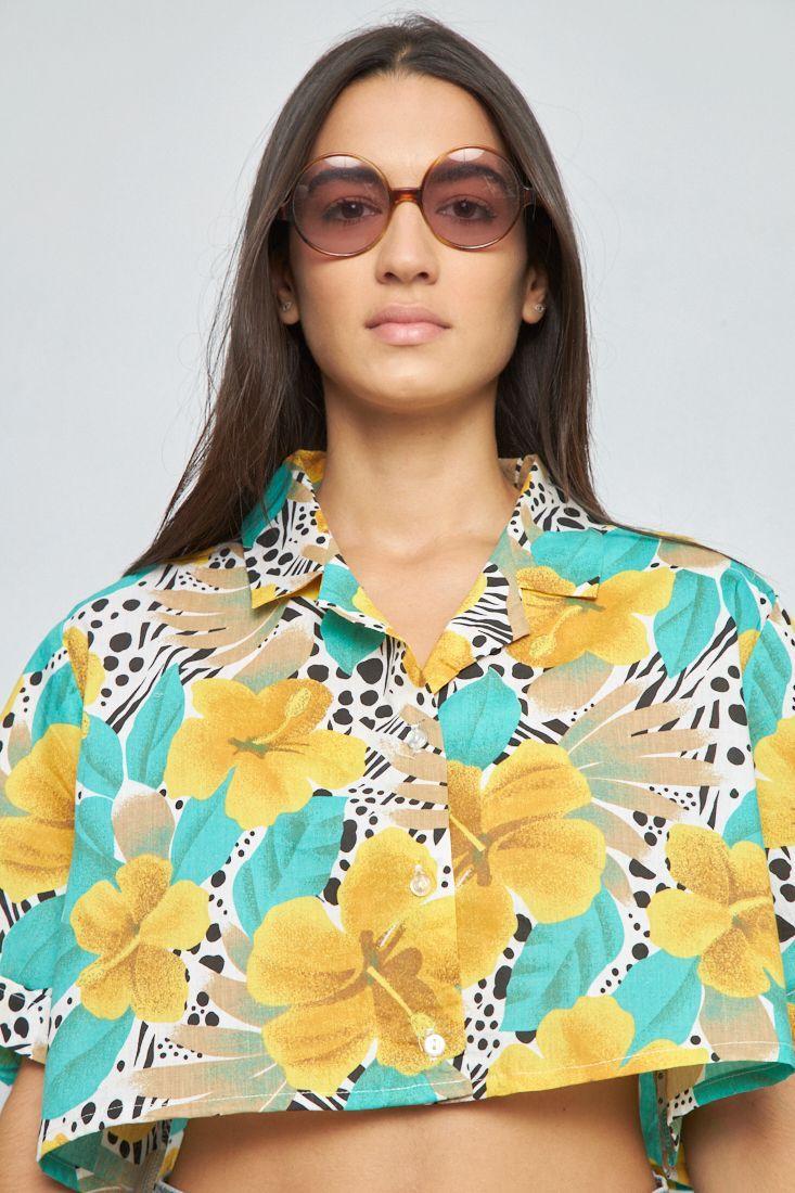 Blusa manga corta reciclado multicolor lovemade L-4