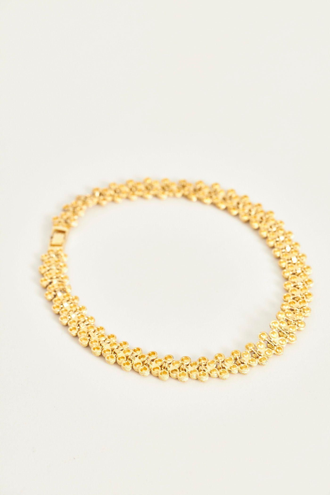 Collar vintage reciclado dorado nostalgic talla M  -4