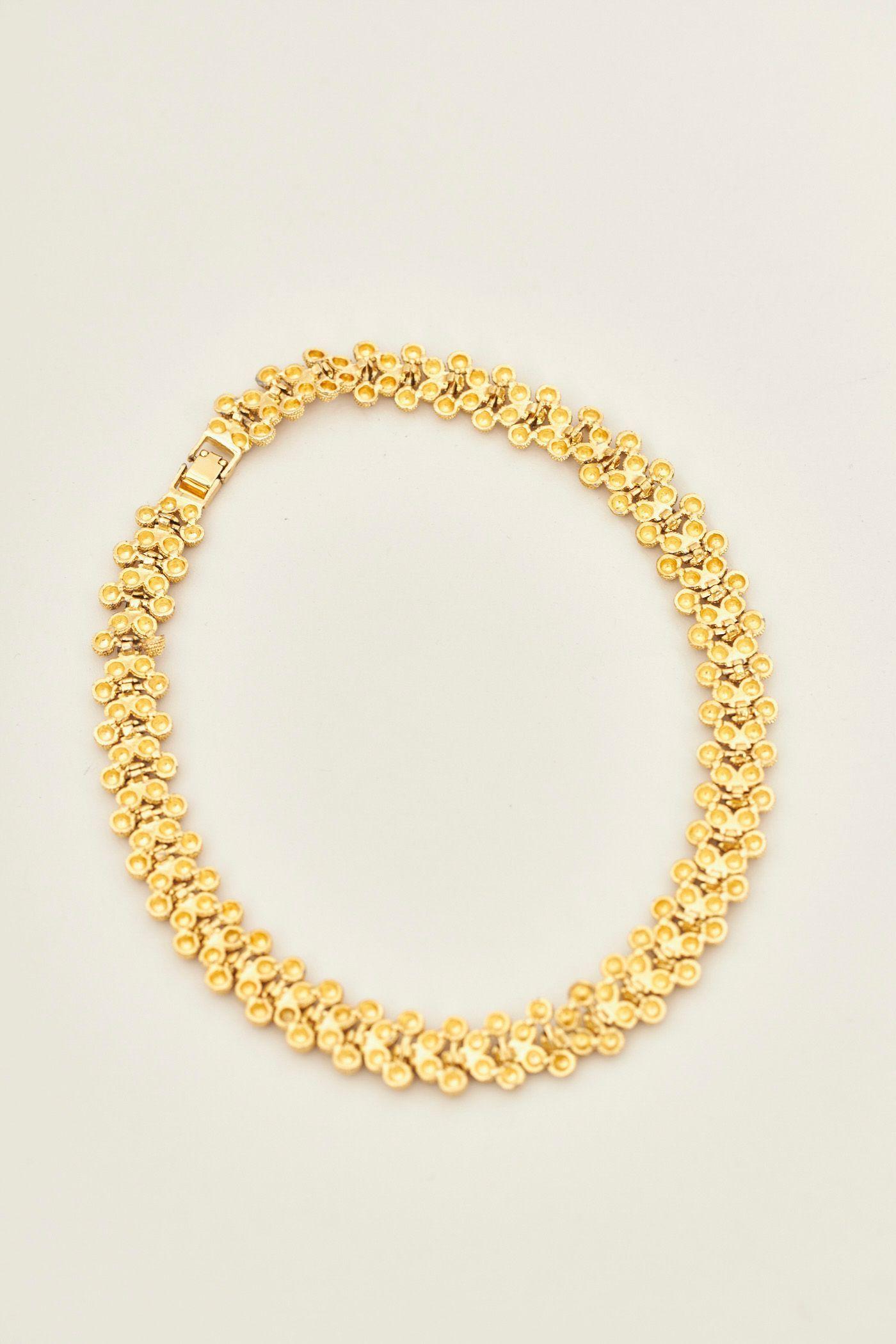 Collar vintage reciclado dorado nostalgic talla M  -1