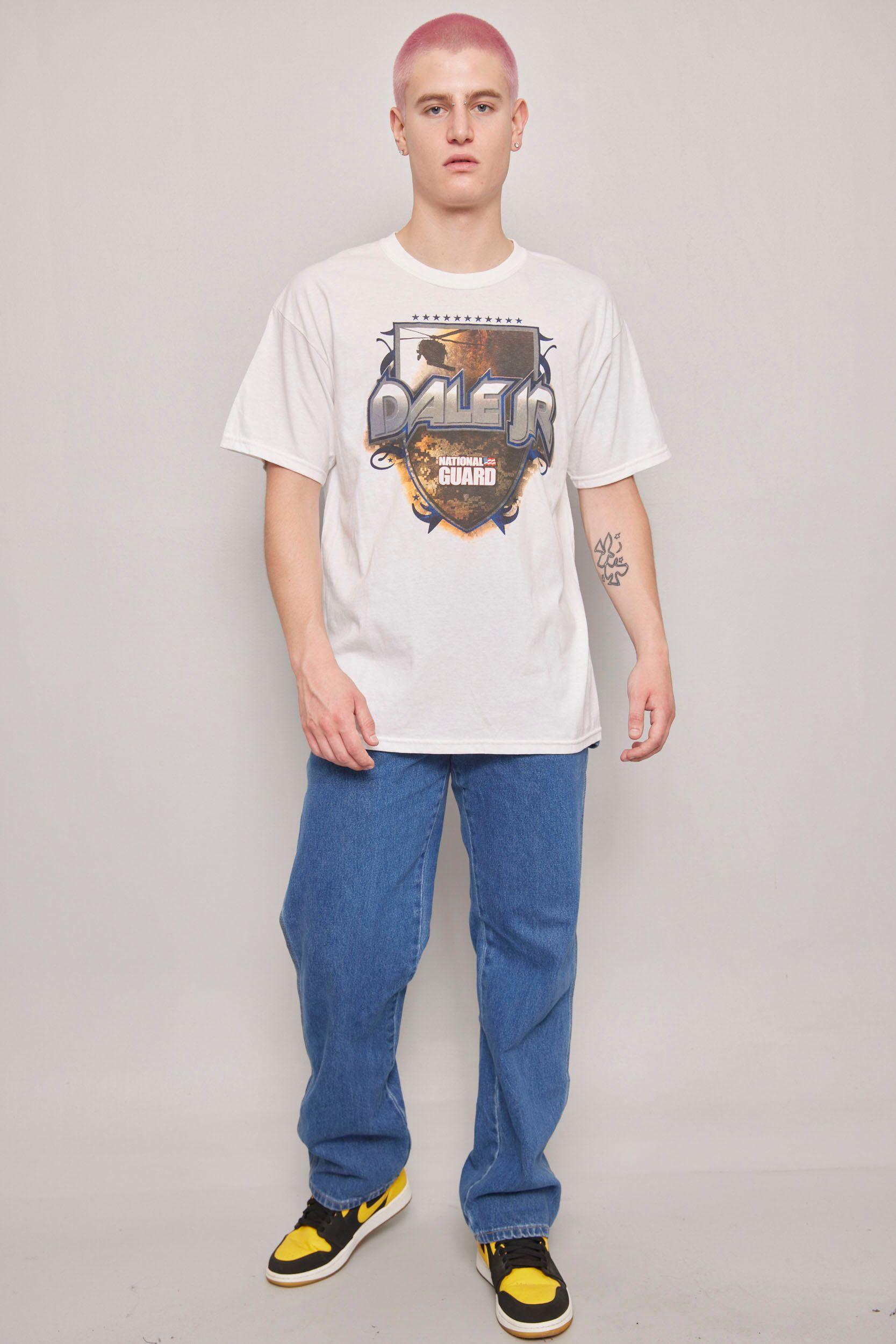 Polera casual  blanco nascar talla L-3