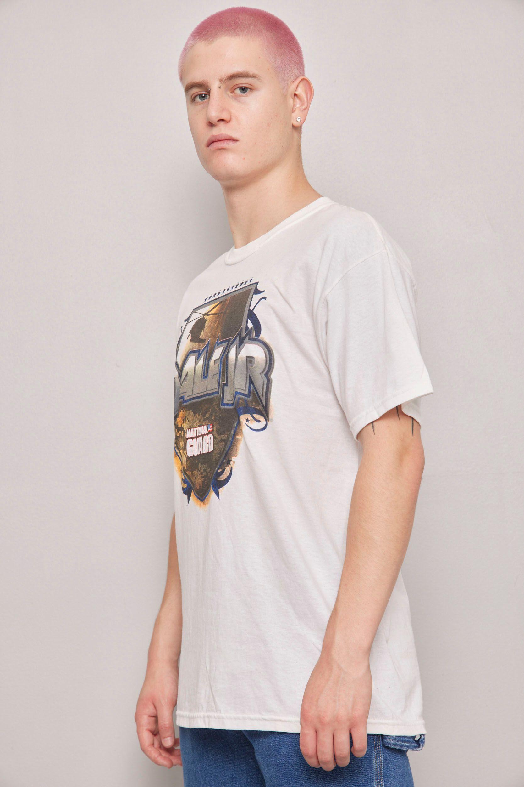 Polera casual  blanco nascar talla L-1