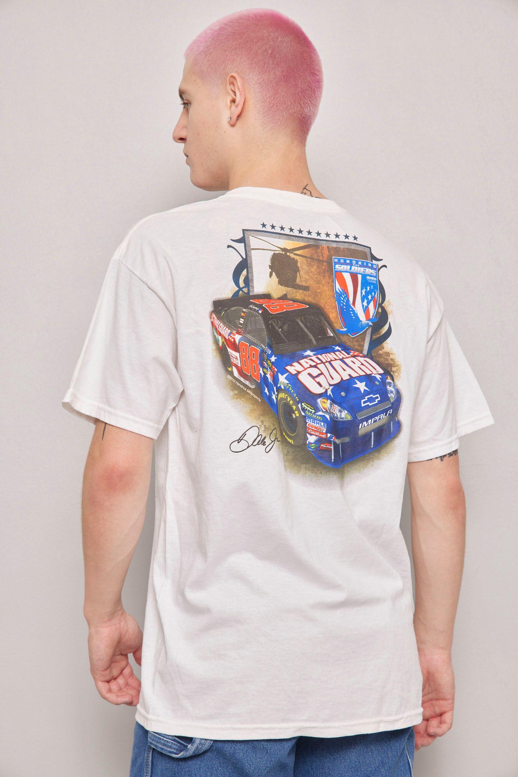 Polera casual  blanco nascar talla L-2