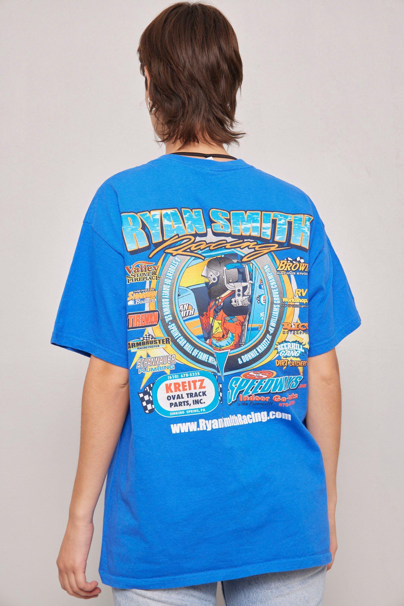 Polera casual  azul gildan talla L-2