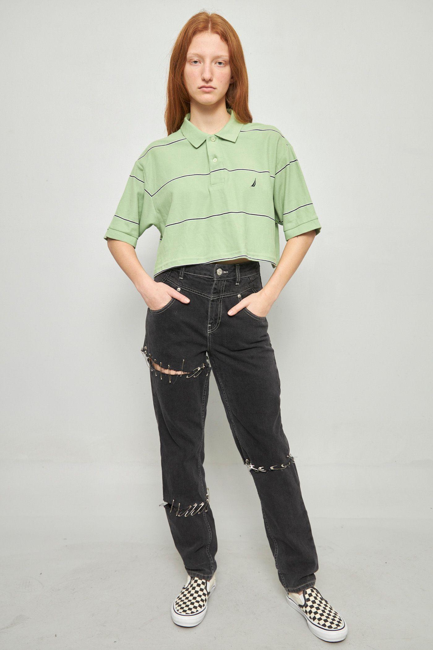 Polera casual reciclado verde lovemade talla M  -3