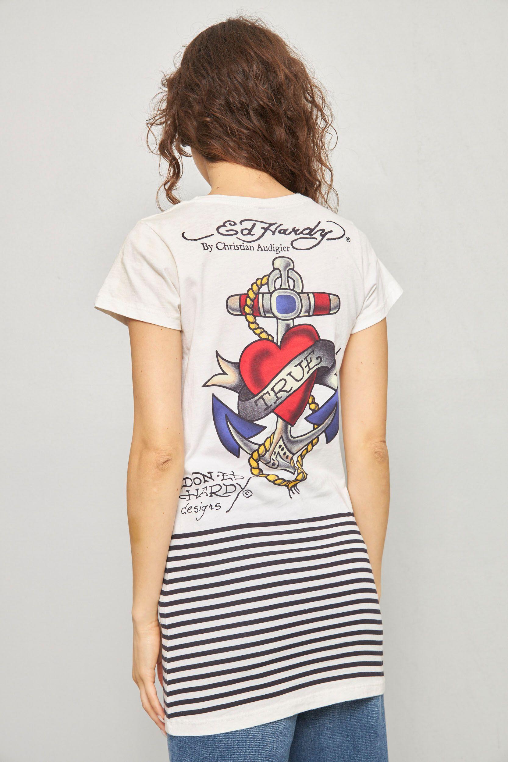 Polera casual  crema ed. hardy talla M-2