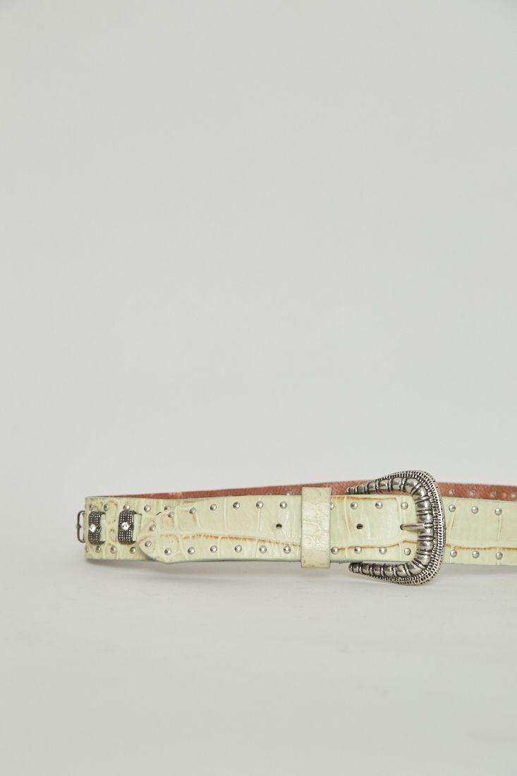 Cinturon vintage reciclado verde berge talla S  -2