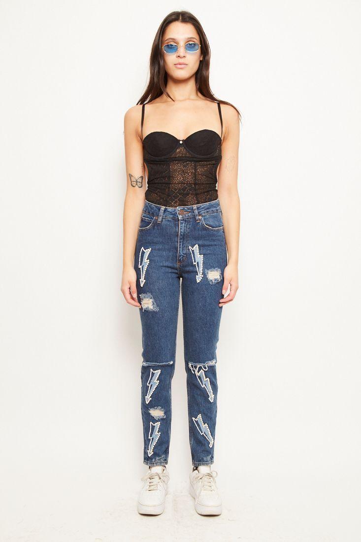 Jeans casual reciclado azul sandro talla XS  -4