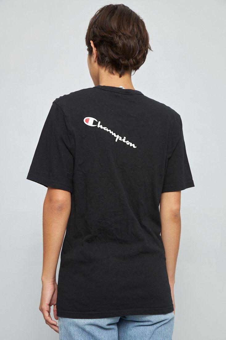 Polera manga corta reciclado negro champion talla M -2