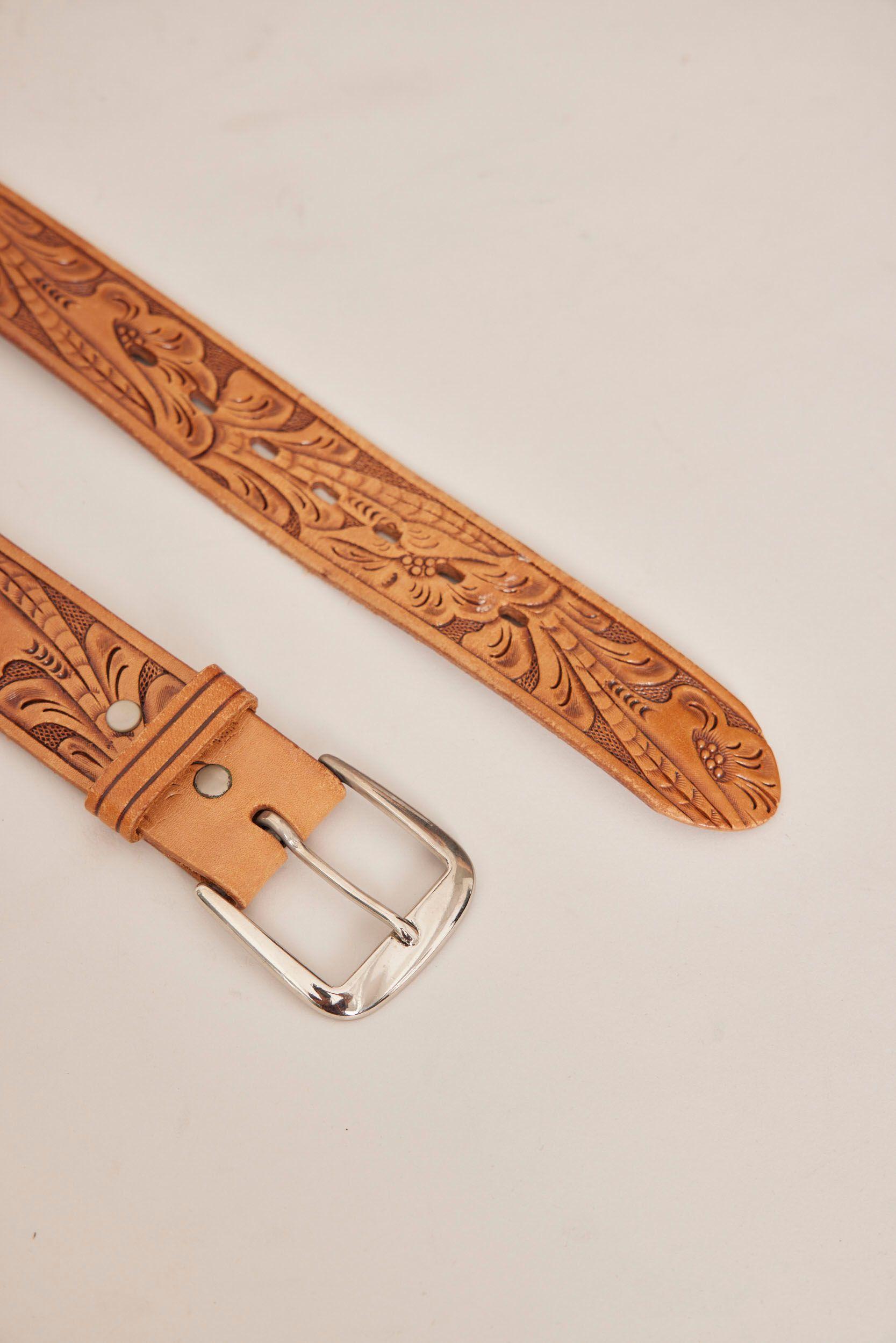 Cinturon vintage  camel nostalgic talla M-2