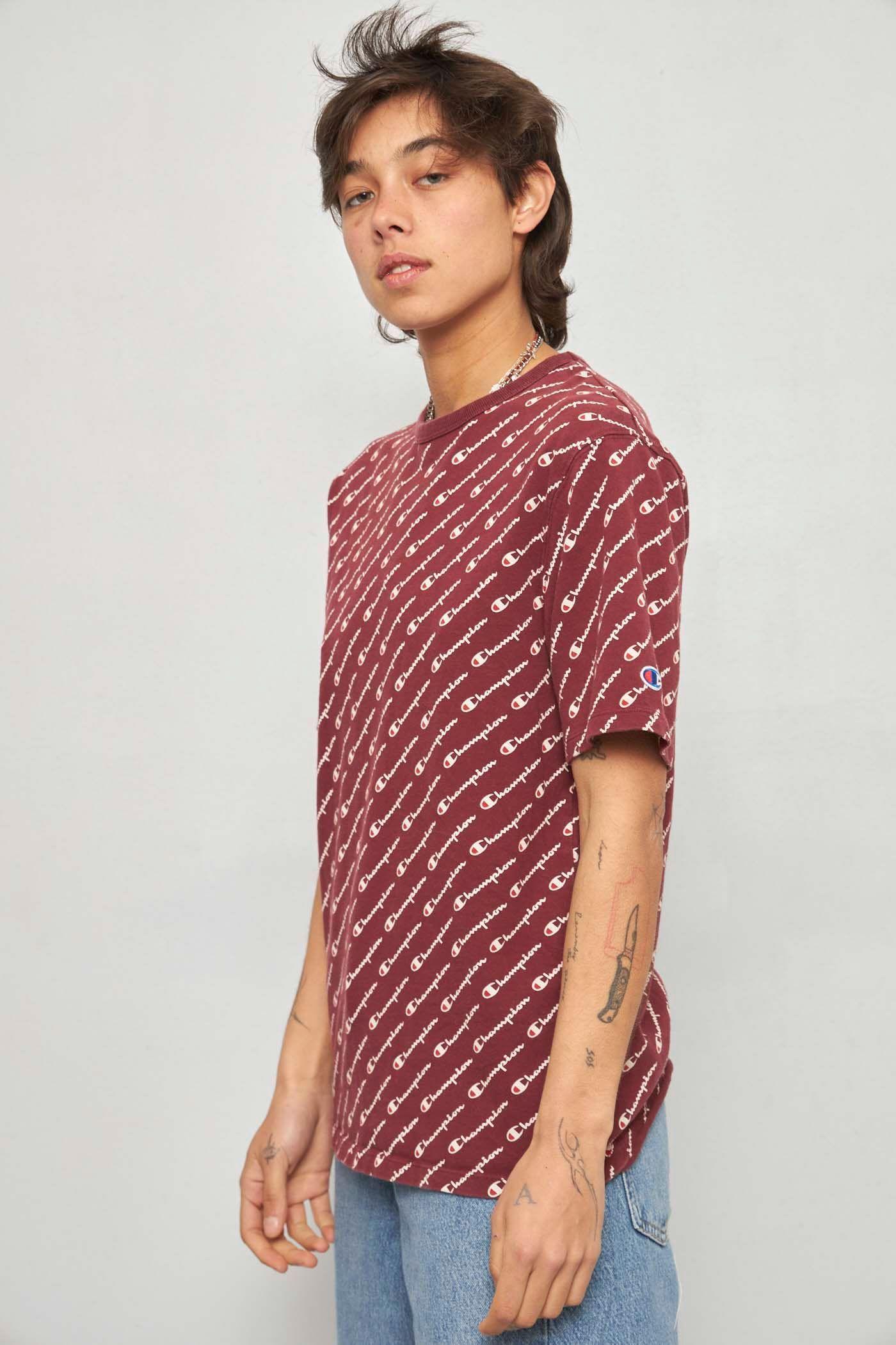 Polera casual reciclado burdeo champion talla M  -1