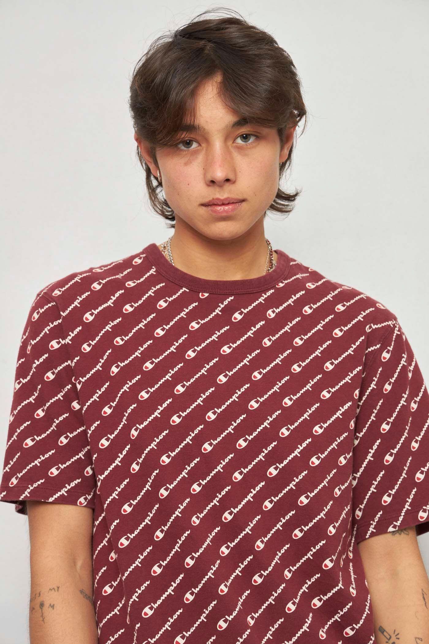 Polera casual reciclado burdeo champion talla M  -4