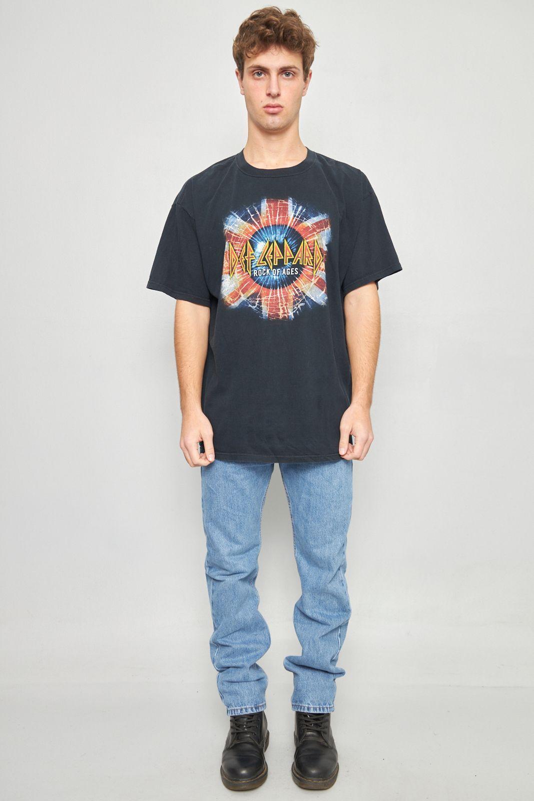 Polera casual reciclado negro anvil talla 2XL  -3