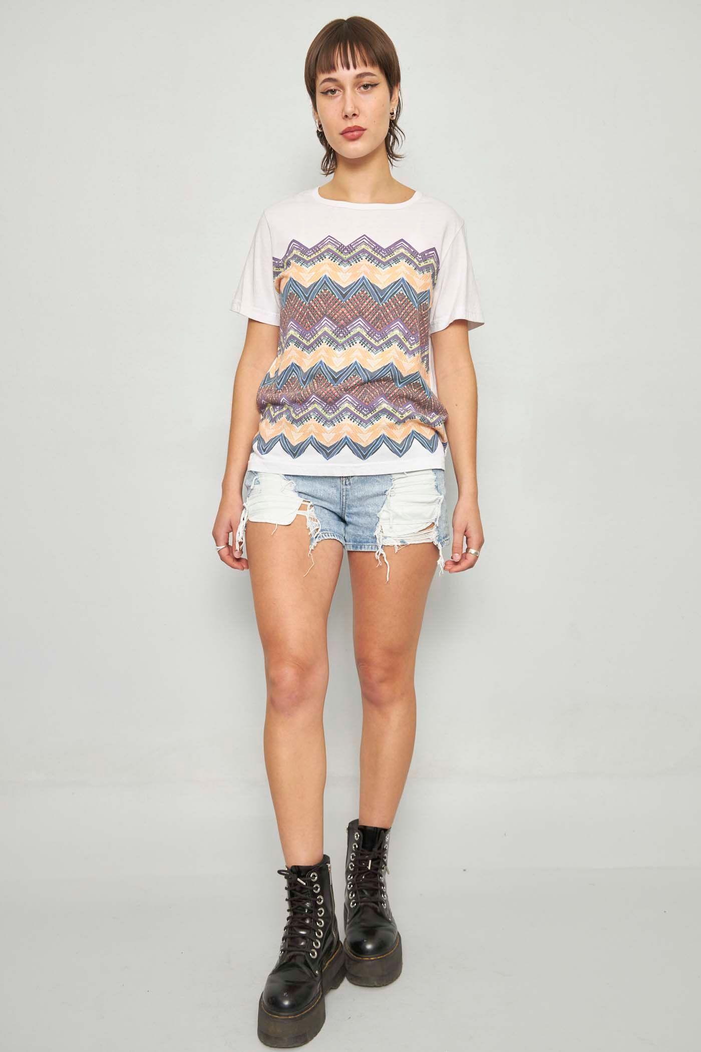 Polera casual reciclado blanco missoni talla M  -3