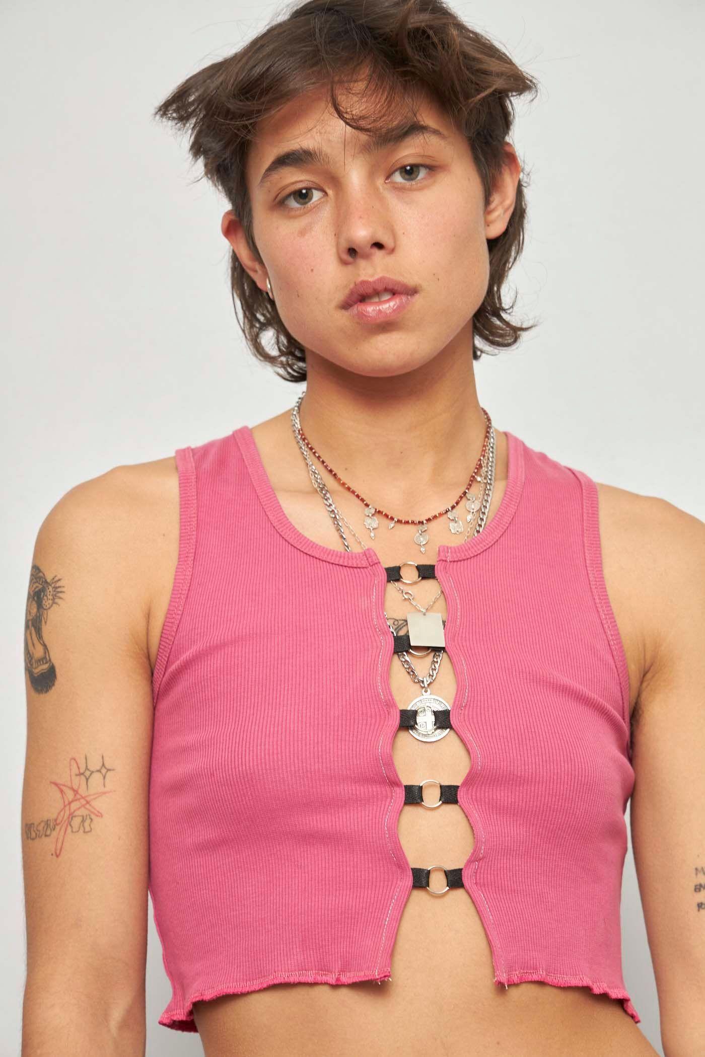 Polera casual reciclado ciruela lovemade talla S  -4