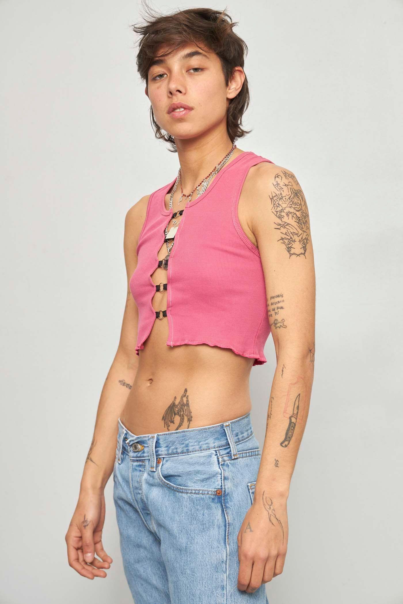 Polera casual reciclado ciruela lovemade talla S  -1