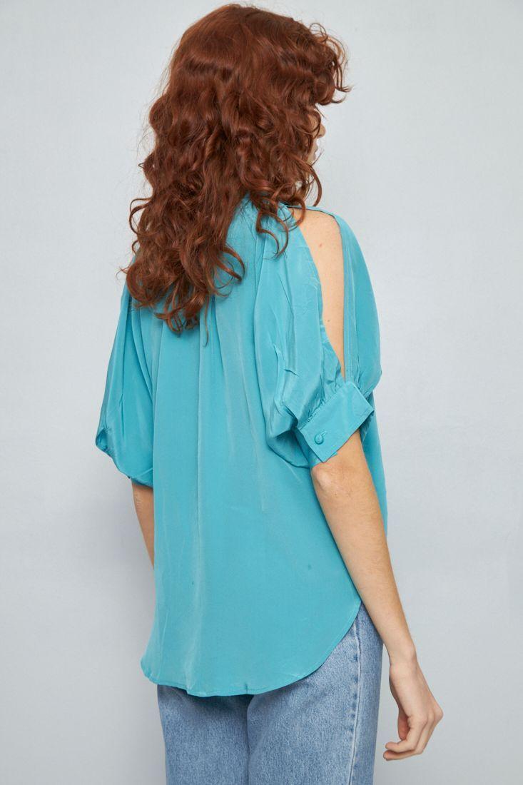 Blusa manga corta reciclado turquesa fifteen twenty M-2