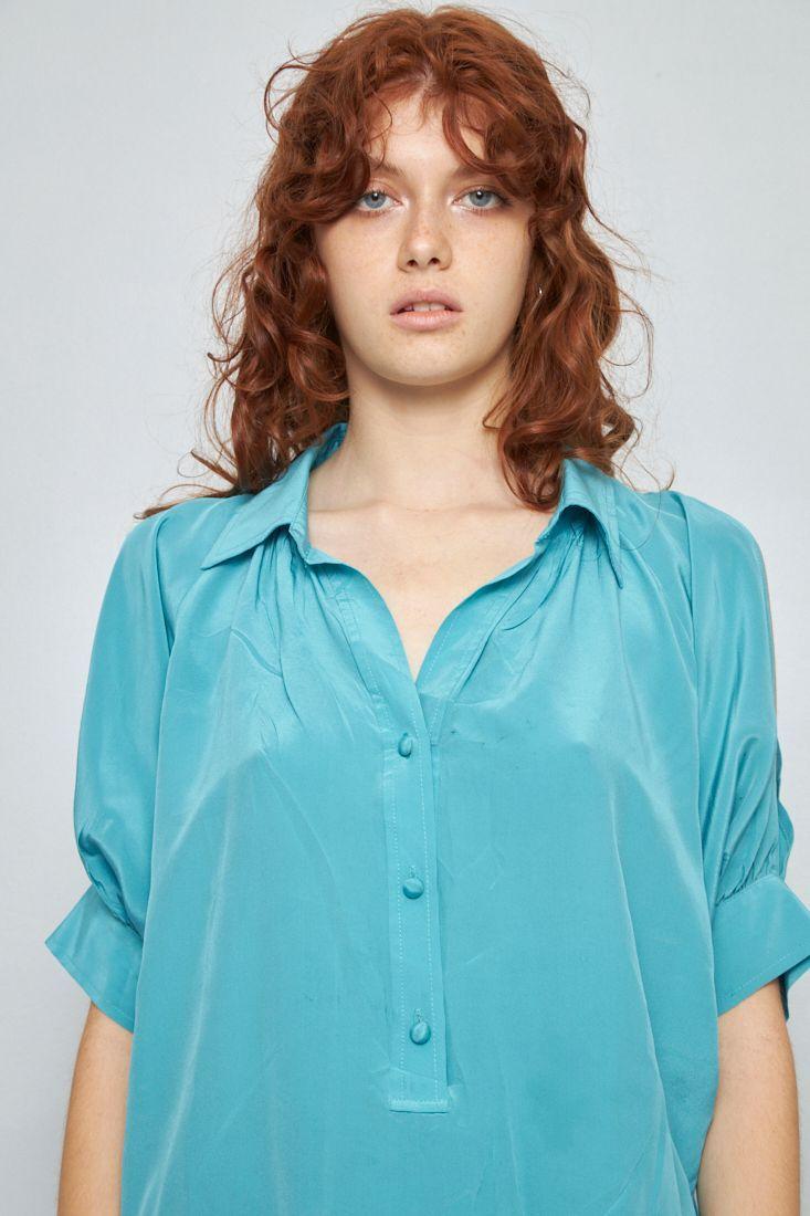 Blusa manga corta reciclado turquesa fifteen twenty M-4
