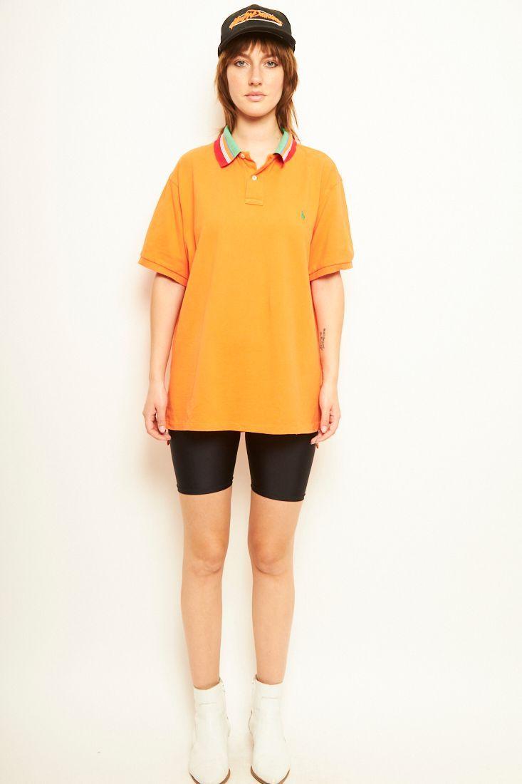Polera casual reciclado naranja ralph lauren talla XL -3