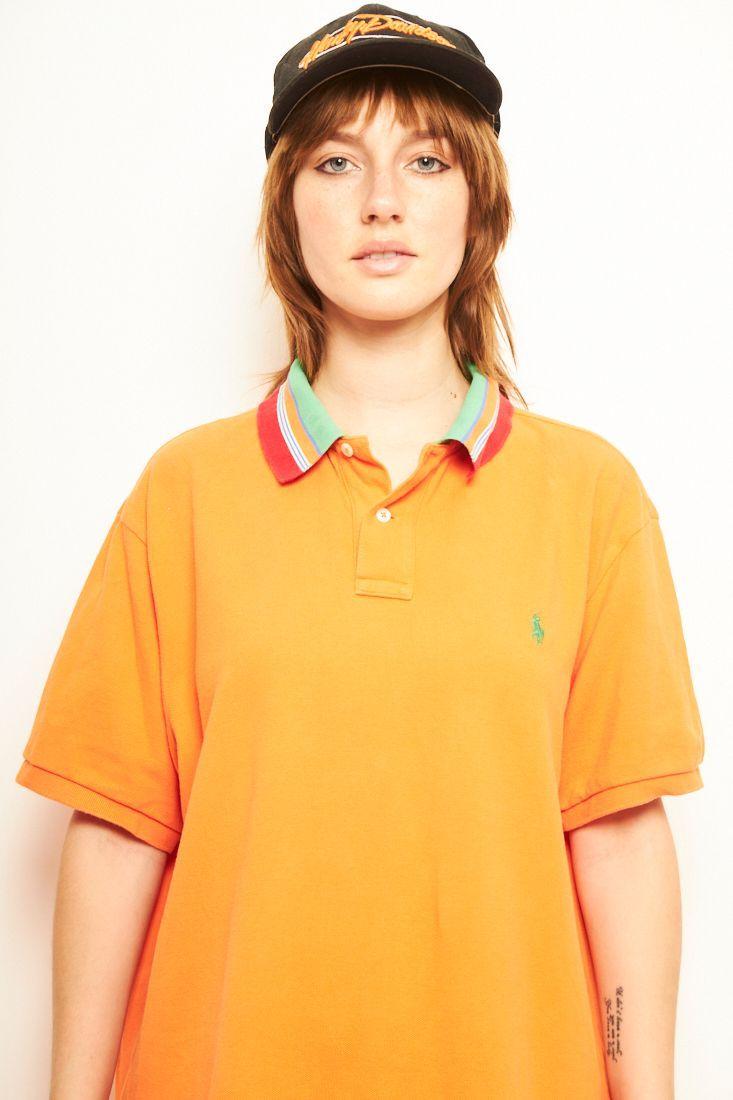 Polera casual reciclado naranja ralph lauren talla XL -4