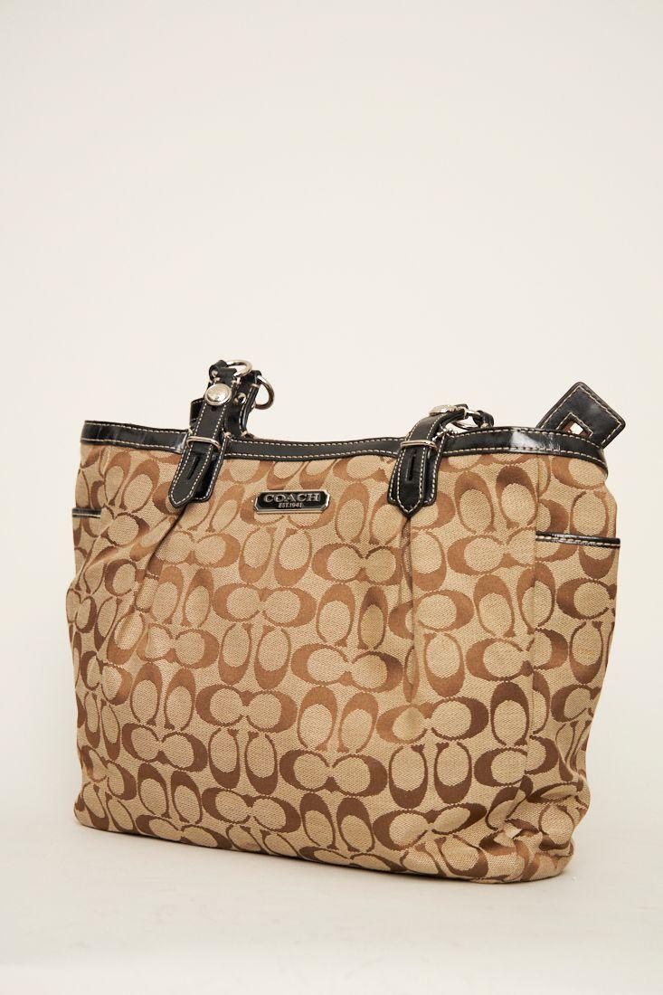 Cartera casual reciclado camel coach talla L  -1