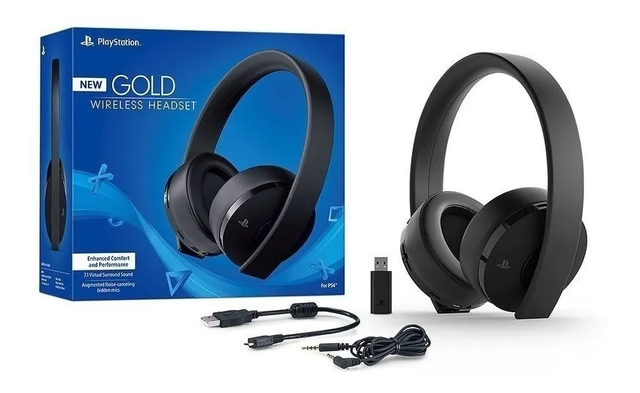 Headset Gold Wireless Stereo Ps4 - Sniper-0
