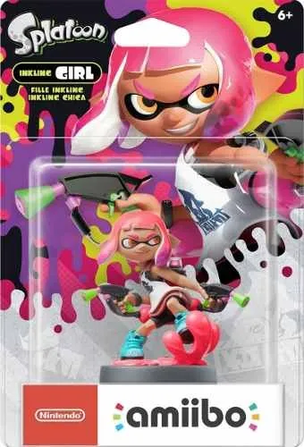 Figura Amiibo Inkling Girl (Neon Pink) - Colección Splatoon - Sniper-0