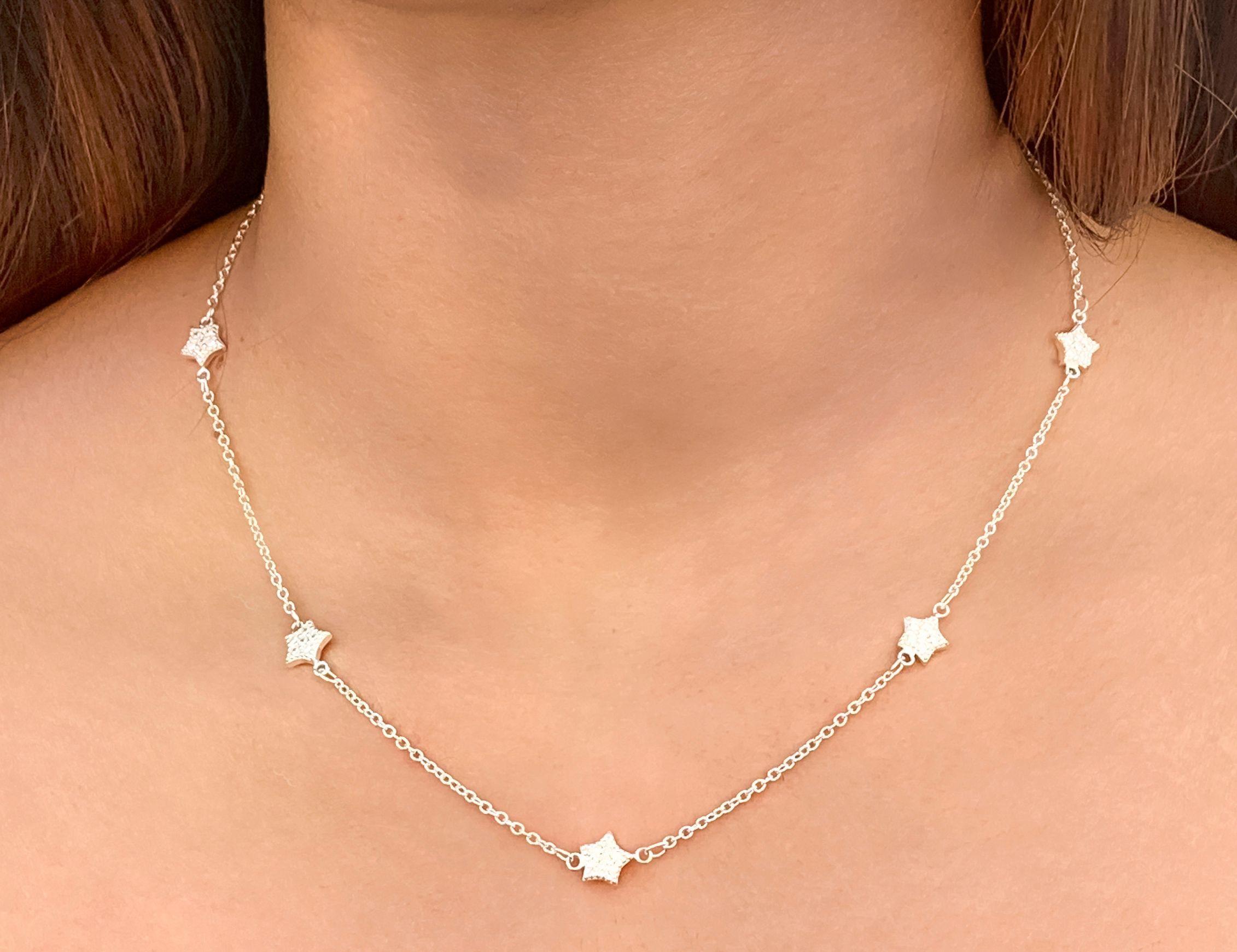 Collar 5 Estrellas Plata Fina 925 -0